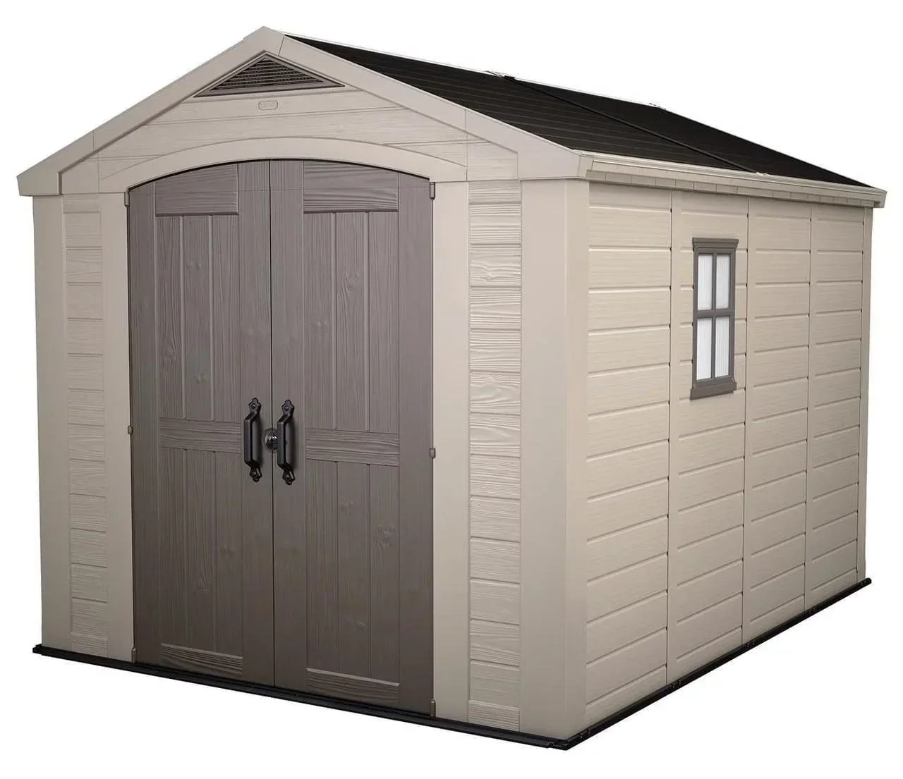 Keter Factor 8 x 11 Foot All Weather Resin Outdoor Storage Shed, Taupe
