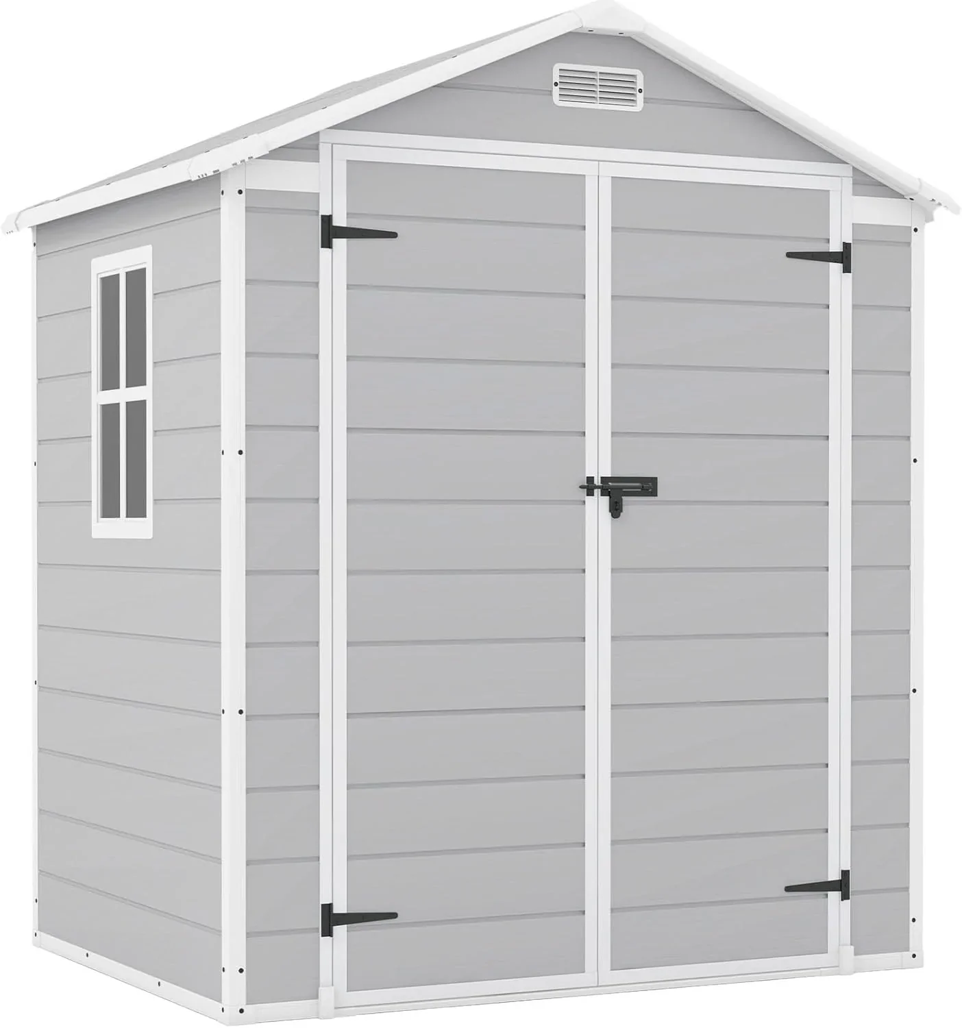 Patiowell 6x4 FT Plastic Outdoor Storage Shed with Floor, Resin Outdoor Storage Shed