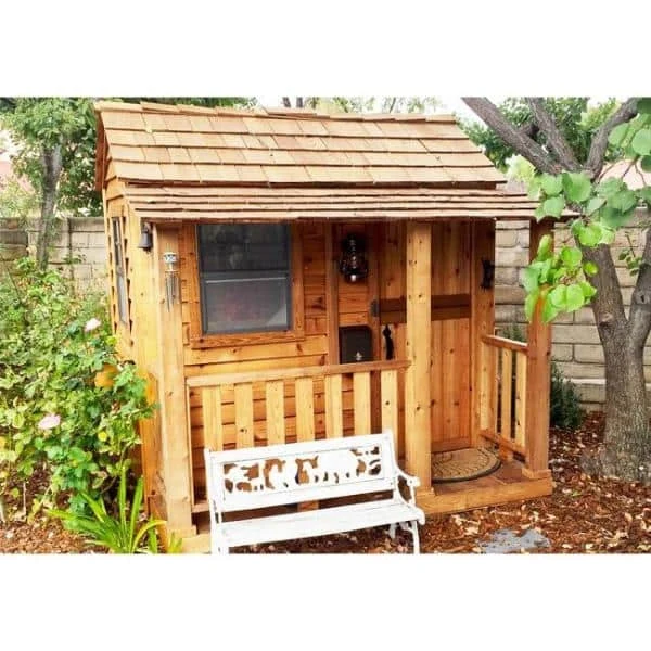 Outdoor Living Today Little Squirt 6 ft. Cedar Playhouse with Windows and Dutch Door